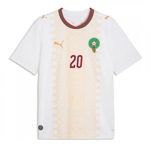 Marocko Ayoub El Kaabi #20 Replika Bortatröja VM 2026 Kortärmad